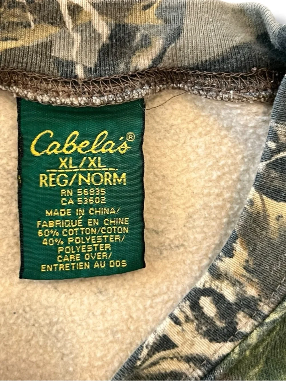 VTG Cabela’s Camo Seclusion 3D T-Shirt Youth Tag XL Y2K Crew Neck Sweatshirt C-3 - Picture 4 of 8